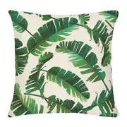 Tropical Palm Leaves Cotton Linen Pillow Cover 18x18"