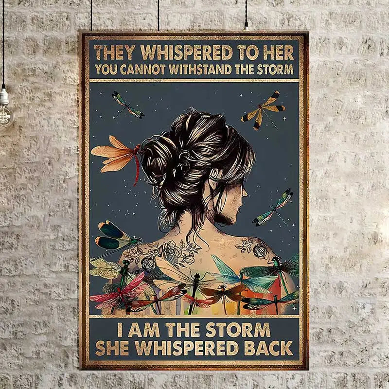 Canvas Poster of The Dragonfly Girl Wall Art Print